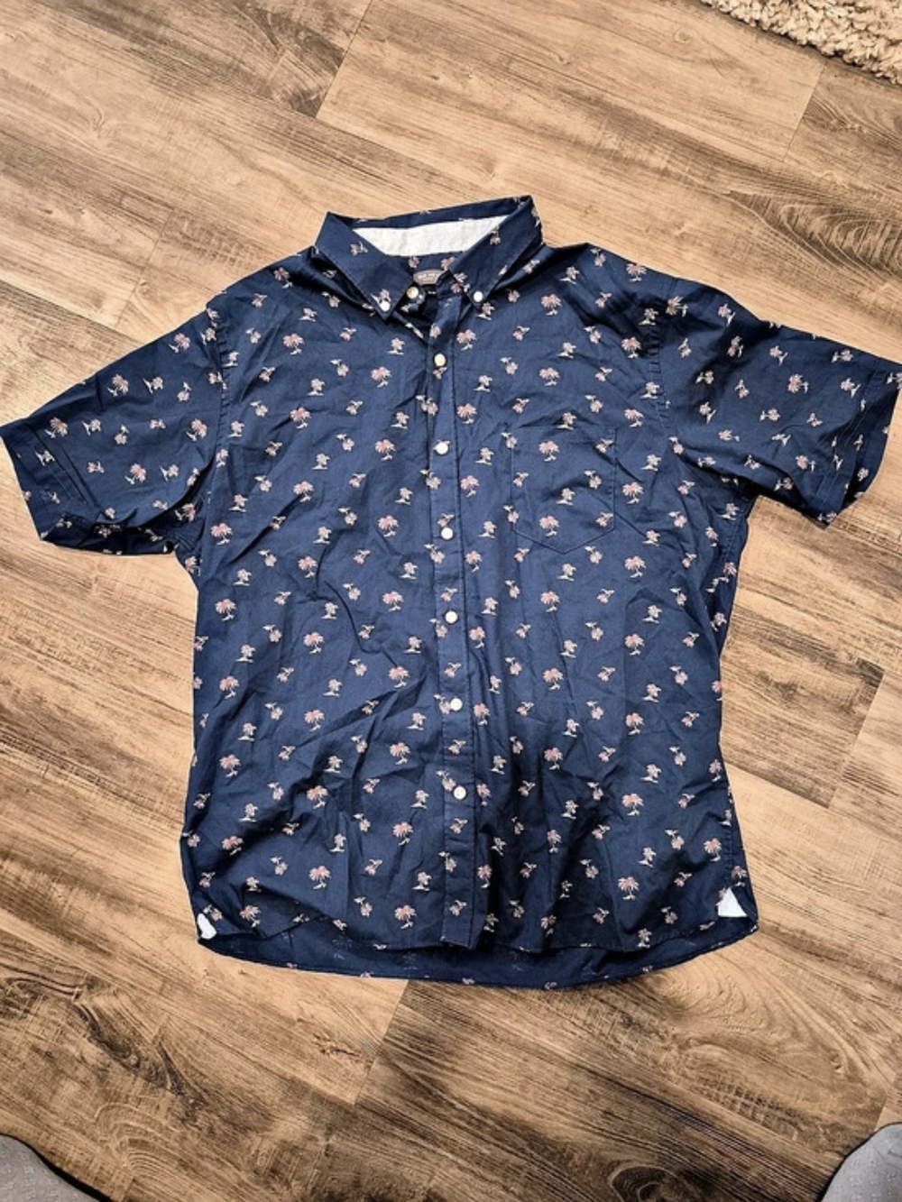 Van Heusen Never Tuck Mens Floral Short Sleeve Shirt XL